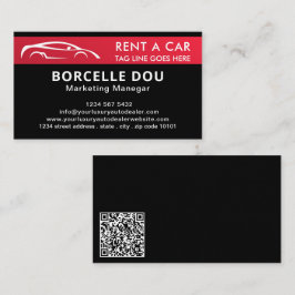 Schwarz-weiße moderne Car Rent Business Card Visitenkarte