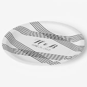 Schwarz-weiße moderne Deko Paper Teller (Schrägansicht)