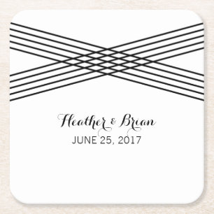 Schwarz-weiße moderne Deko Paper Untersetzer