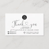 Schwarz-weiße moderne, einfache Logo-Bestellung Vi Visitenkarte (Vorderseite)