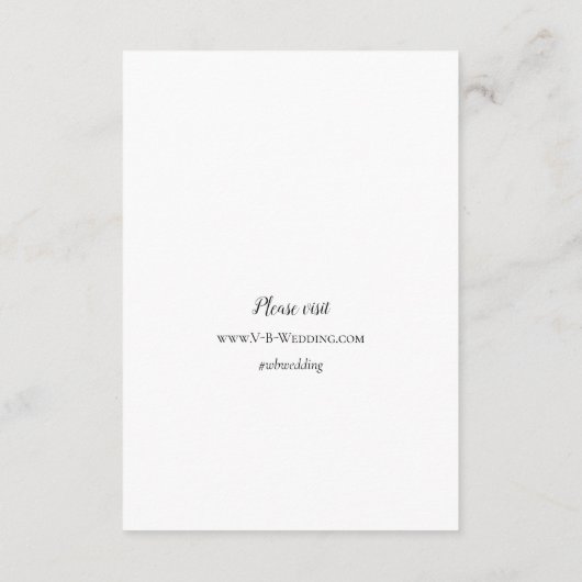 Schwarz-weiße moderne, einfache Minimaldetails Hoc Begleitkarte (Rückseite)