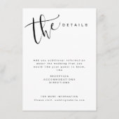 Schwarz-weiße, moderne, einfache Skripteindrücke Begleitkarte (Vorderseite)