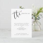 Schwarz-weiße, moderne, einfache Skripteindrücke Begleitkarte (Stehend Vorderseite)