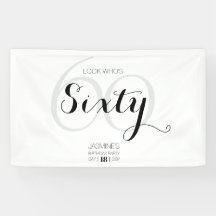 Schwarz-Weiße Moderne Elegante 60. Geburtstag 