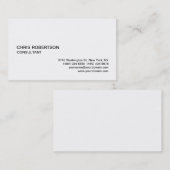 Schwarz-weiße moderne, elegante Standard-Visitenka Visitenkarte (Vorne/Hinten)