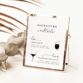 Schwarz-weiße moderne elegante Unterschrift Drinks