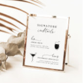 Schwarz-weiße moderne elegante Unterschrift Drinks