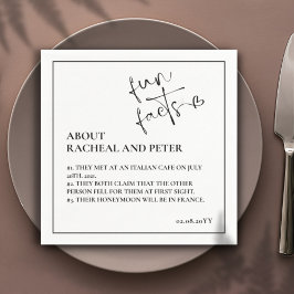 Schwarz-weiße moderne Fun-Fakten Herzensskriptcock Serviette