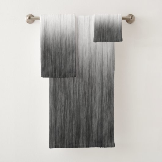 Schwarz-weiße moderne Gauze Blended Texture Badhandtuch Set (Insitu)