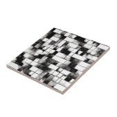 Schwarz-weiße, moderne geometrische Musterfliesen Fliese (Seite)