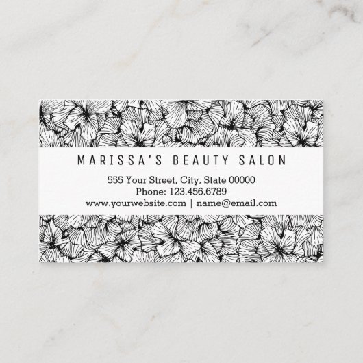 Schwarz-weiße moderne Hand gezeichnete Treuekarte (Rückseite)