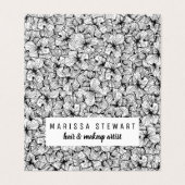 Schwarz-weiße moderne Hand gezeichnete Visitenkarten (Außenseite Aufgefaltet)