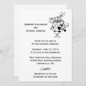 Schwarz-weiße moderne Hochzeit der Alice im Einladung (Vorne/Hinten)