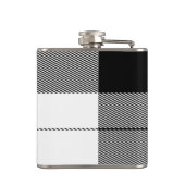 Schwarz-weiße moderne Karierte Initialen Preppy Ch Flachmann (Rückseite)