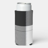 Schwarz-weiße moderne Karierte Initialen Preppy Ch Selters Dosenkühler (Seltzer Rückseite)