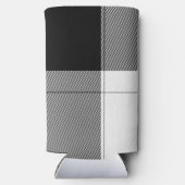 Schwarz-weiße moderne Karierte Initialen Preppy Ch Selters Dosenkühler (Rückseite)