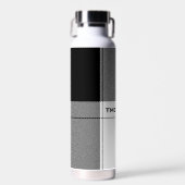 Schwarz-weiße moderne Karierte Initialen Preppy Ch Trinkflasche (Vorne)