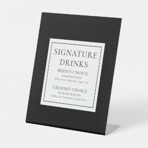 Schwarz-Weiße Moderne Klassische Signature-Drinks Sockelschild