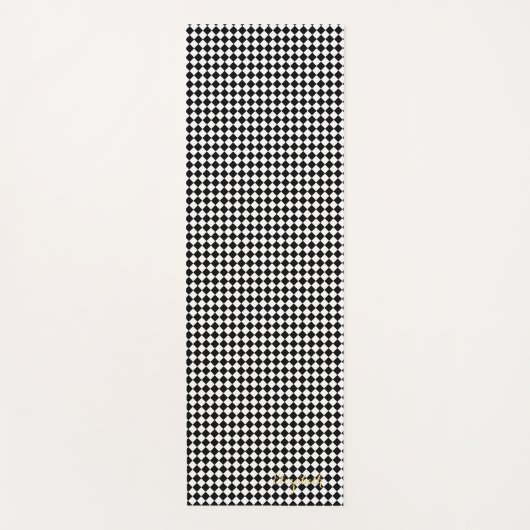 Schwarz-weiße, moderne, kontrollierte Monogramm-Üb Yogamatte (Vorderseite)