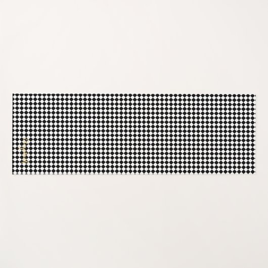 Schwarz-weiße, moderne, kontrollierte Monogramm-Üb Yogamatte (Vorderseite (Horizontal))