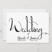 Schwarz-weiße Moderne Minimale Hochzeit Einladung (Vorderseite)