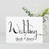 Schwarz-weiße Moderne Minimale Hochzeit Einladung (Stehend Vorderseite)