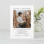 Schwarz-weiße moderne, minimalistische Hochzeit de Einladung (Stehend Vorderseite)