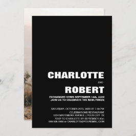 Schwarz-weiße moderne Minimalistische Hochzeitsemp Einladung