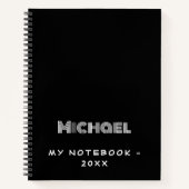 Schwarz-weiße Moderne Notizblock (Vorderseite)