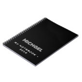 Schwarz-weiße Moderne Notizblock (Linke Seite)