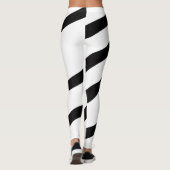 Schwarz-weiße moderne Streifen Leggings (Rückseite)