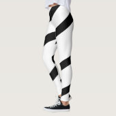 Schwarz-weiße moderne Streifen Leggings (Links)