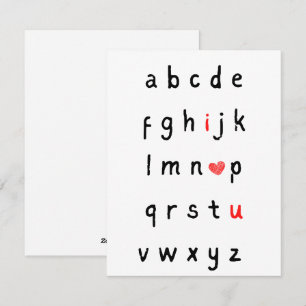 Schwarz-weiße moderne Typografie Niedlich Valentin Feiertagskarte
