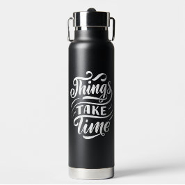 Schwarz-weiße moderne Typografie Trinkflasche
