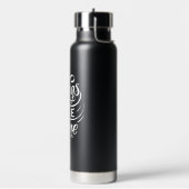 Schwarz-weiße moderne Typografie Trinkflasche (Links)