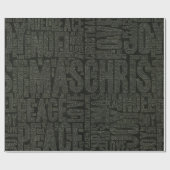 Schwarz-weiße moderne Typografie Weihnachten Gegen Geschenkpapier (Flach)