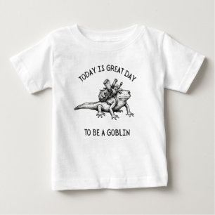 Schwarz-weiße Molch-Abenteuer-Skizzen-Illustration Baby T-shirt