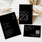 Schwarz-weiße Mongram-Foto-Hochzeit Einladung