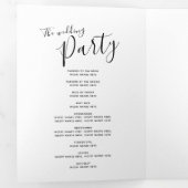 Schwarz-weiße Mono-Hochzeit Dreifach-gefaltete Programmkarte (Innen Erste Seite)