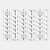 Schwarz-weiße monochrome Weihnachtsbaumen Minimal Geschenkpapier Set (Vorderseite 2)