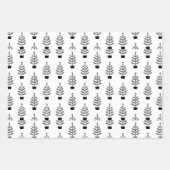 Schwarz-weiße monochrome Weihnachtsbaumen Minimal Geschenkpapier Set (Vorderseite 3)
