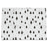 Schwarz-weiße monochrome Weihnachtsbaumen Minimal Große Geschenktüte (Vorderseite)