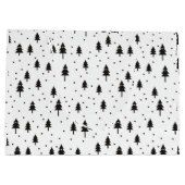 Schwarz-weiße monochrome Weihnachtsbaumen Minimal Große Geschenktüte (Rückseite)