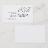 Schwarz-weiße Monogram Consultant-Visitenkarte Visitenkarte (Vorne/Hinten)