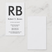 Schwarz-weiße Monogram Consultant-Visitenkarte Visitenkarte (Vorne/Hinten)