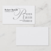 Schwarz-weiße Monogram Consultant-Visitenkarte Visitenkarte (Vorne/Hinten)