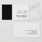 Schwarz-weiße Monogram Consultant-Visitenkarte Visitenkarte (Vorne/Hinten)