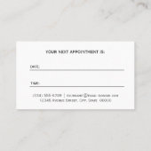Schwarz-weiße Monogram Haarstylist-Terminkarte Terminkarte (Rückseite)