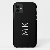 Schwarz-weiße Monogramm Case-Mate iPhone Hülle (Rückseite)