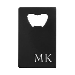 Schwarz-weiße Monogramm Geldbeutel Flaschenöffner